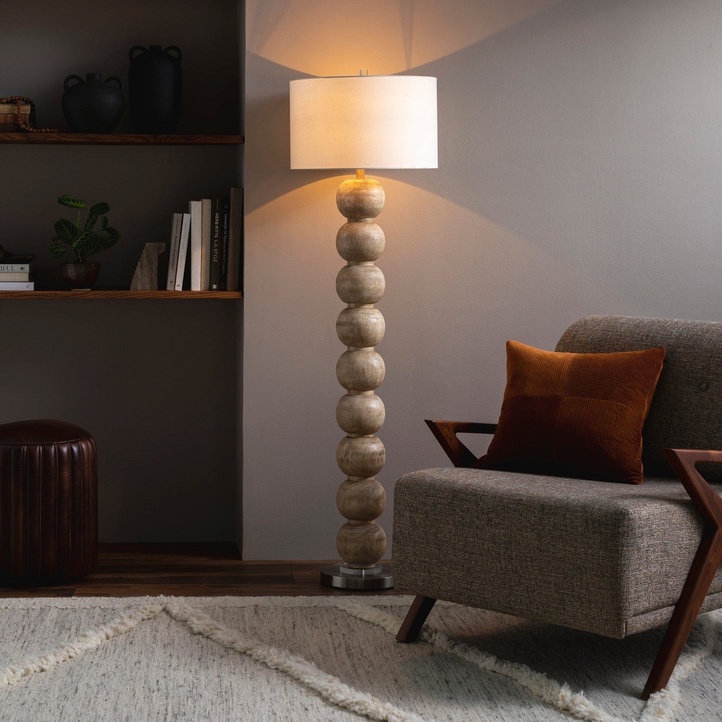 Lampe de chevet à bulle de verre de style transitionnel de Becke