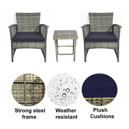 Ensemble de bistro en rotin pour patio Heritage Outdoor, 3 pièces