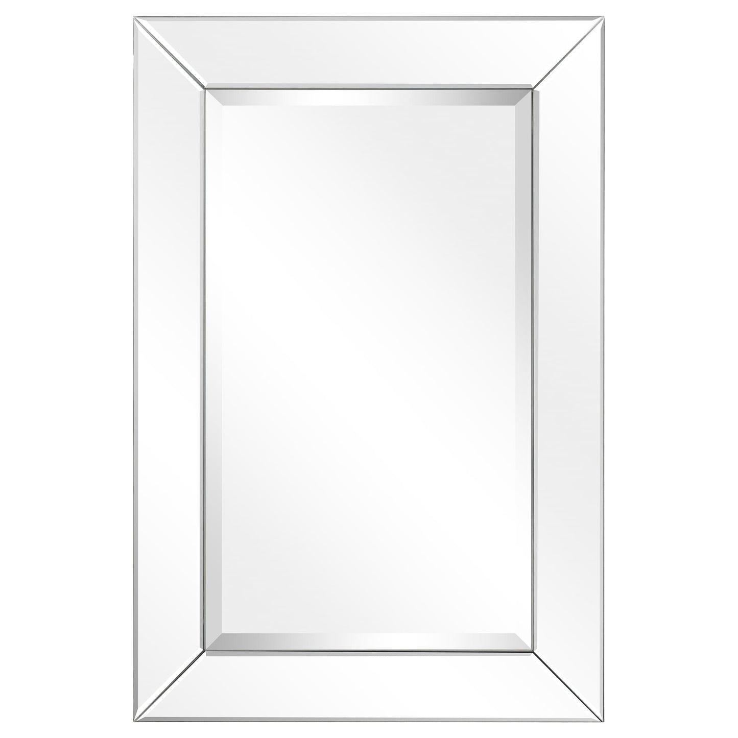 Miroir rectangulaire biseauté transparent haute définition à monter au mur pour salle de bain, meuble-lavabo, chambre à coucher, 3 tailles