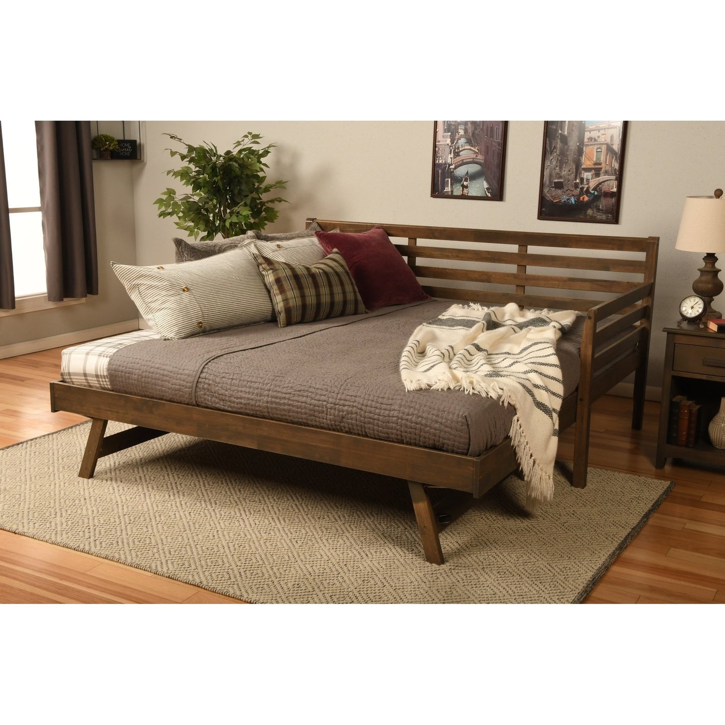 Canapé-lit Somette de style bohème avec lit escamotable supplémentaire (matelas non inclus)