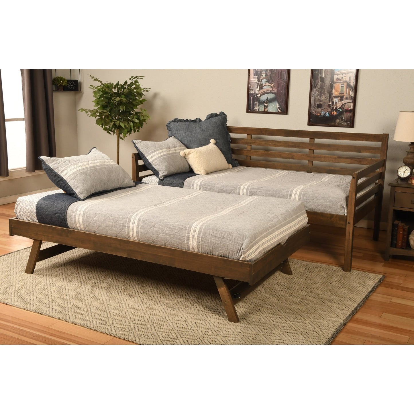 Canapé-lit Somette de style bohème avec lit escamotable supplémentaire (matelas non inclus)