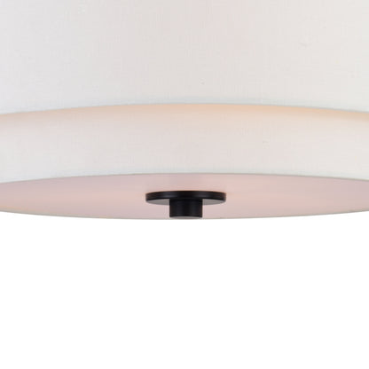 Luminaire à suspension à montage au plafond de style moderne du milieu du siècle de Burnaby avec abat-jour blanc en lin.