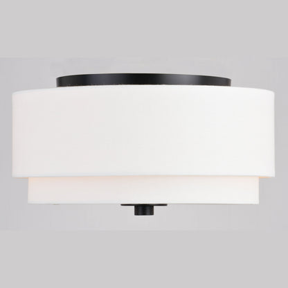 Luminaire à suspension à montage au plafond de style moderne du milieu du siècle de Burnaby avec abat-jour blanc en lin.