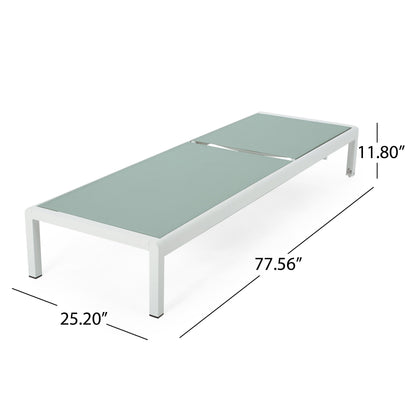 Chaise longue d'extérieur en aluminium Cape Coral (lot de 2) par Christopher Knight Home - 77,56 L x 25,20 l x 11,80 h (cm)