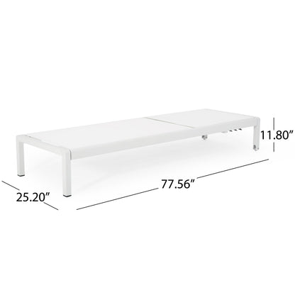 Chaise longue d'extérieur en aluminium Cape Coral (lot de 2) par Christopher Knight Home - 77,56 L x 25,20 l x 11,80 h (cm)