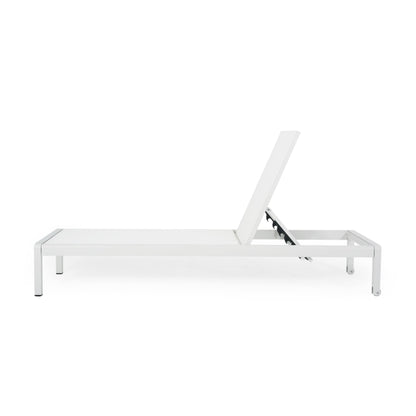 Chaise longue d'extérieur en aluminium Cape Coral (lot de 2) par Christopher Knight Home - 77,56 L x 25,20 l x 11,80 h (cm)