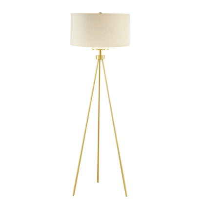 Lampe de chevet sur pied à trois pieds en métal Pacific d'INK+IVY avec abat-jour en verre