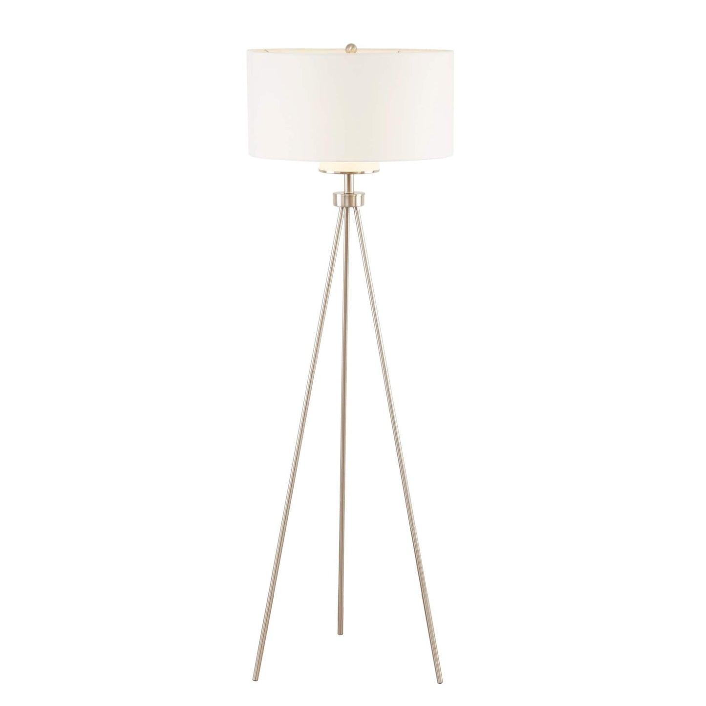 Lampe de chevet sur pied à trois pieds en métal Pacific d'INK+IVY avec abat-jour en verre