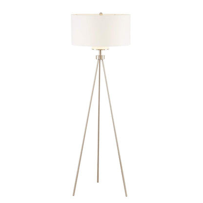 Lampe de chevet sur pied à trois pieds en métal Pacific d'INK+IVY avec abat-jour en verre