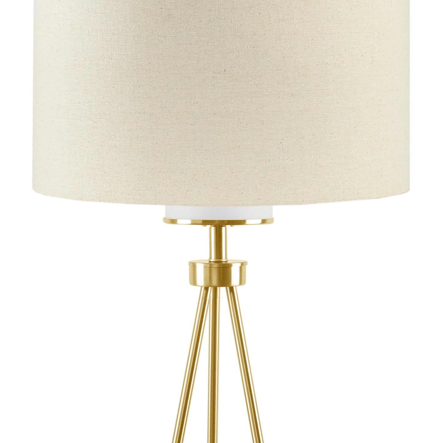 Lampe de chevet sur pied à trois pieds en métal Pacific d'INK+IVY avec abat-jour en verre