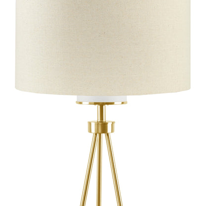 Lampe de chevet sur pied à trois pieds en métal Pacific d'INK+IVY avec abat-jour en verre