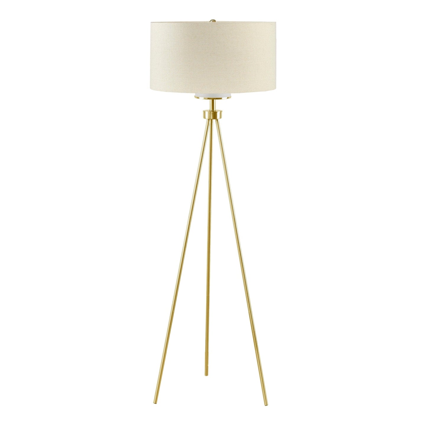 Lampe de chevet sur pied à trois pieds en métal Pacific d'INK+IVY avec abat-jour en verre