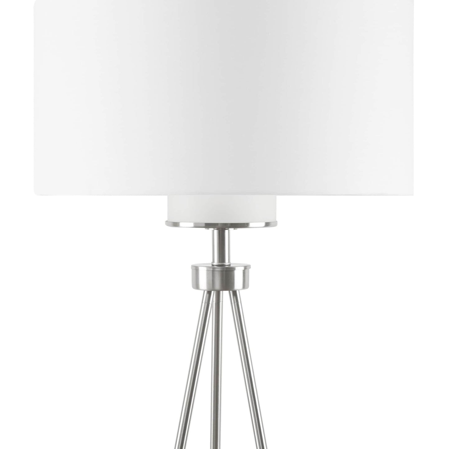 Lampe de chevet sur pied à trois pieds en métal Pacific d'INK+IVY avec abat-jour en verre