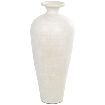 Vase décoratif en forme d'amphore, en céramique, de grande taille, pour le sol - Blanc - Roche River Decor