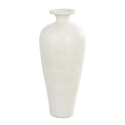 Vase décoratif en forme d'amphore, en céramique, de grande taille, pour le sol - Blanc - Roche River Decor