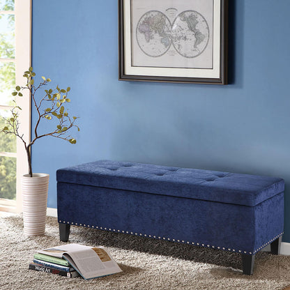 Banc de rangement Madison Park Shandra II avec dessus capitonné et fermeture amortie