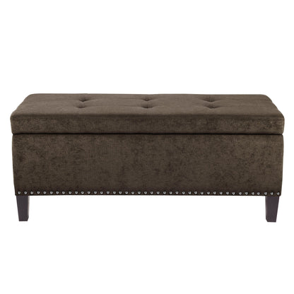 Banc de rangement Madison Park Shandra II avec dessus capitonné et fermeture amortie