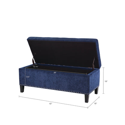 Banc de rangement Madison Park Shandra II avec dessus capitonné et fermeture amortie