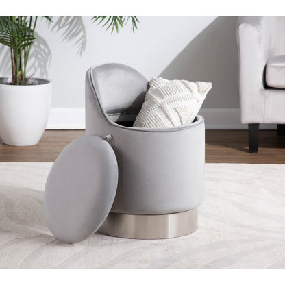 Tabouret de coiffeuse pivotant en velours Corday de Silver Orchid