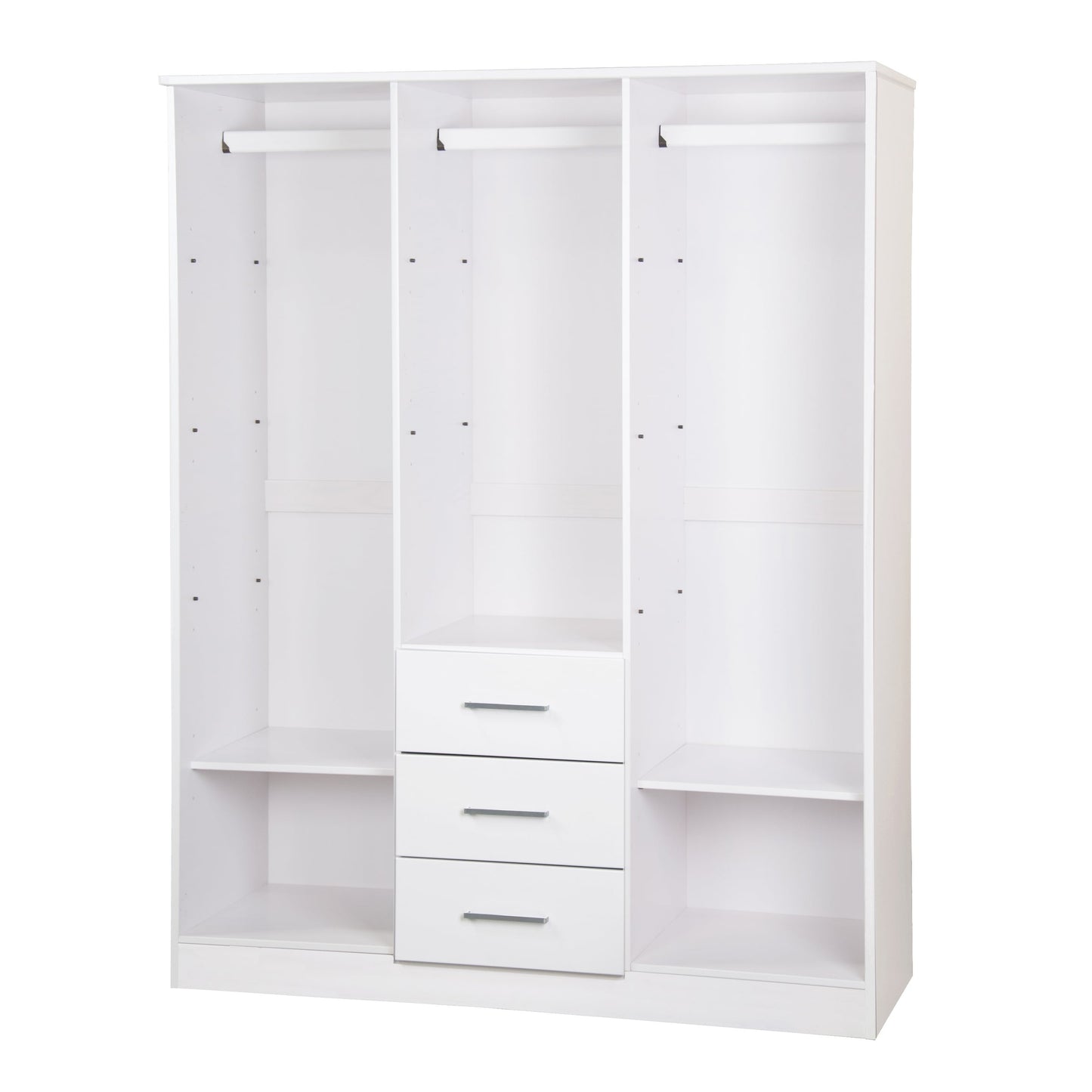 Palace Imports Armoire à 3 portes Cosmo en bois massif 100 % avec portes en bois massif ou en miroir