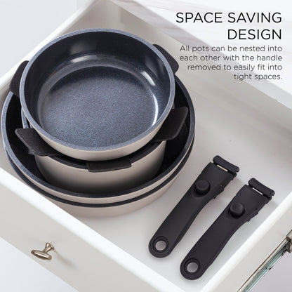 Service de cuisine Country Kitchen 16 pièces pour camping-car, céramique, avec poignées amovibles, compatible avec le four.