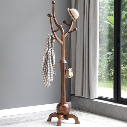 Porte-manteau sur pied en bois de caoutchouc en forme de branche d'arbre avec 8 crochets - 62,2 cm (l) x 179,5 cm (h)