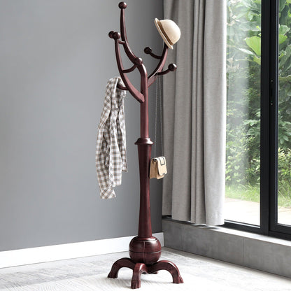 Porte-manteau sur pied en bois de caoutchouc en forme de branche d'arbre avec 8 crochets - 62,2 cm (l) x 179,5 cm (h)