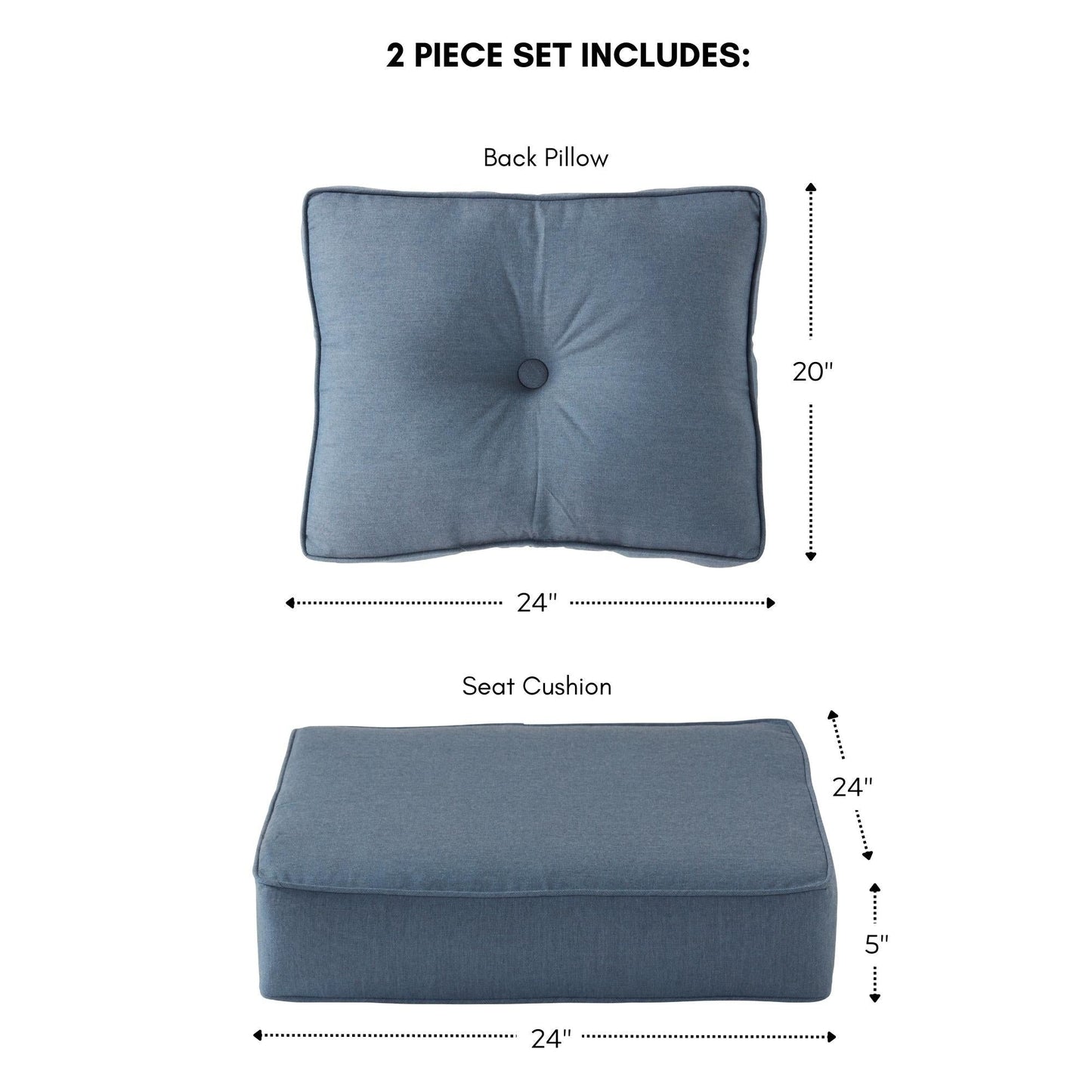 Ensemble de coussins d'extérieur Sunbrella Premium pour assise profonde, 2 pièces