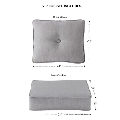 Ensemble de coussins d'extérieur Sunbrella Premium pour assise profonde, 2 pièces