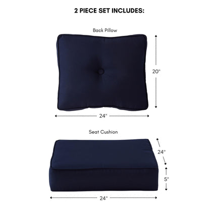 Ensemble de coussins d'extérieur Sunbrella Premium pour assise profonde, 2 pièces