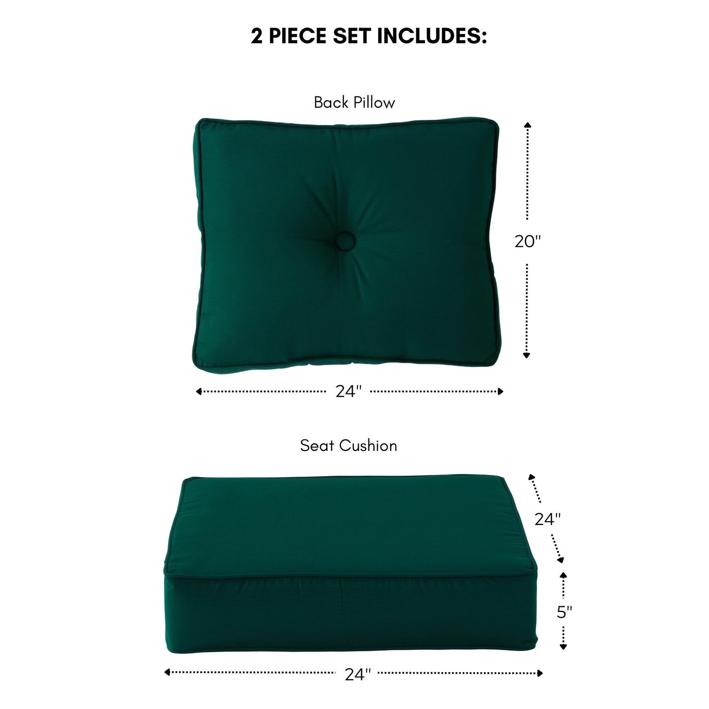 Ensemble de coussins d'extérieur Sunbrella Premium pour assise profonde, 2 pièces