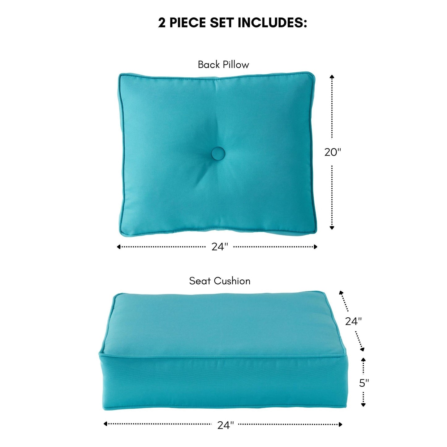 Ensemble de coussins d'extérieur Sunbrella Premium pour assise profonde, 2 pièces
