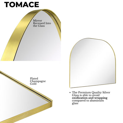 TEHOME Dezerae Grand miroir à arche pour cheminée, 102 cm L x 81 cm H
