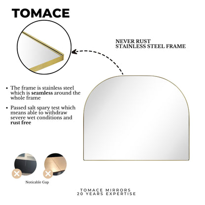 TEHOME Dezerae Grand miroir à arche pour cheminée, 102 cm L x 81 cm H