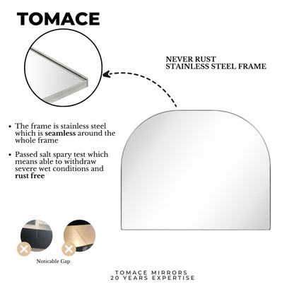 TEHOME Dezerae Grand miroir à arche pour cheminée, 102 cm L x 81 cm H
