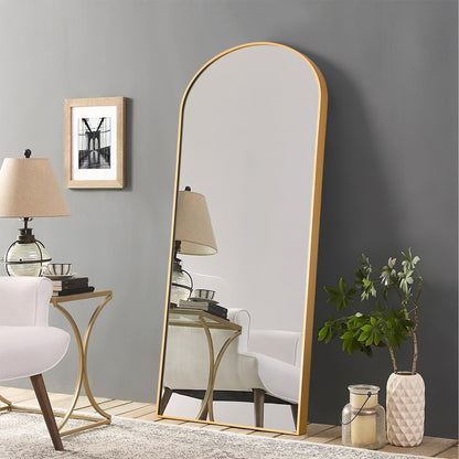 Dovelina Miroir mural à poser, miroir de corps entier, miroir de sol avec arche