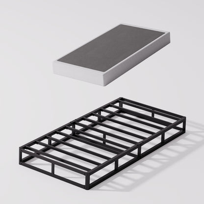 Ressort métallique à faible encombrement de 5 pouces, structure robuste avec revêtement gris.