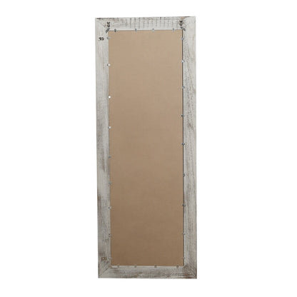 Grand miroir mural en bois à cadre rustique style farmhouse - 65x24