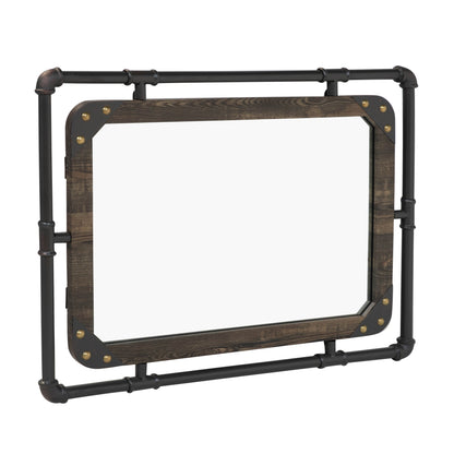 Miroir mural métallique flottant Revo Industrial de 78 cm (31 pouces) de Furniture of America