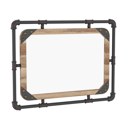 Miroir mural métallique flottant Revo Industrial de 78 cm (31 pouces) de Furniture of America