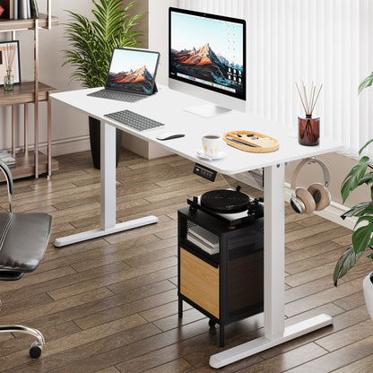Bureau debout électrique à hauteur réglable Futzca, bureau informatique avec plateau de travail assemblé.