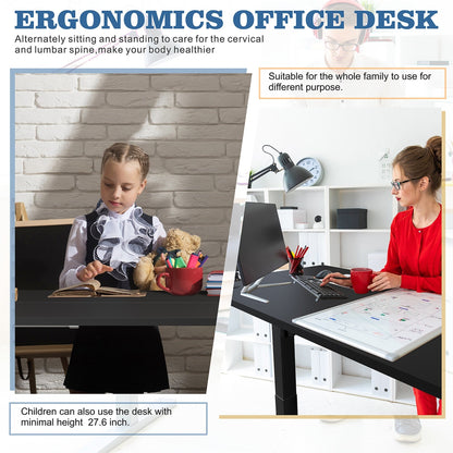 Bureau debout électrique à hauteur réglable Futzca, bureau informatique avec plateau de travail assemblé.