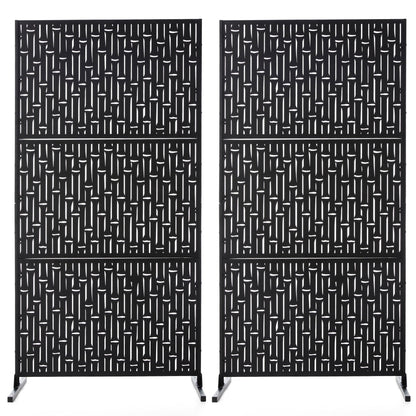 Glitzhome Écran de séparation de pièce, pare-brise à 3 panneaux, motif floral galvanisé, 1,8 m (6 pieds)