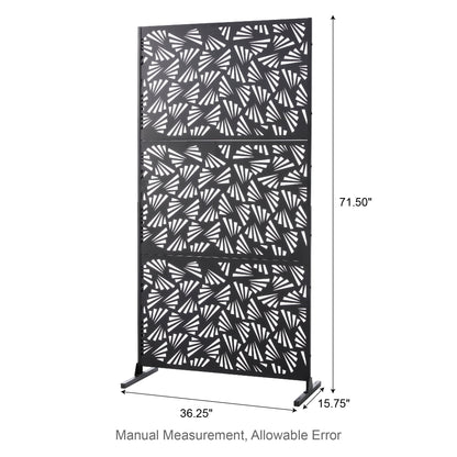 Glitzhome Écran de séparation de pièce, pare-brise à 3 panneaux, motif floral galvanisé, 1,8 m (6 pieds)