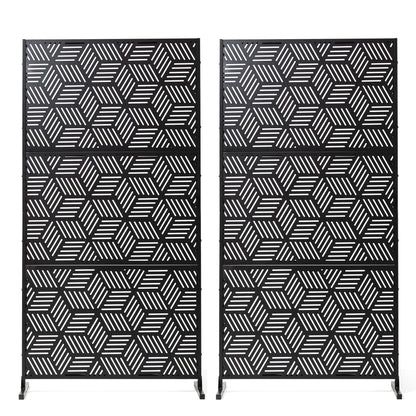 Glitzhome Écran de séparation de pièce, pare-brise à 3 panneaux, motif floral galvanisé, 1,8 m (6 pieds)