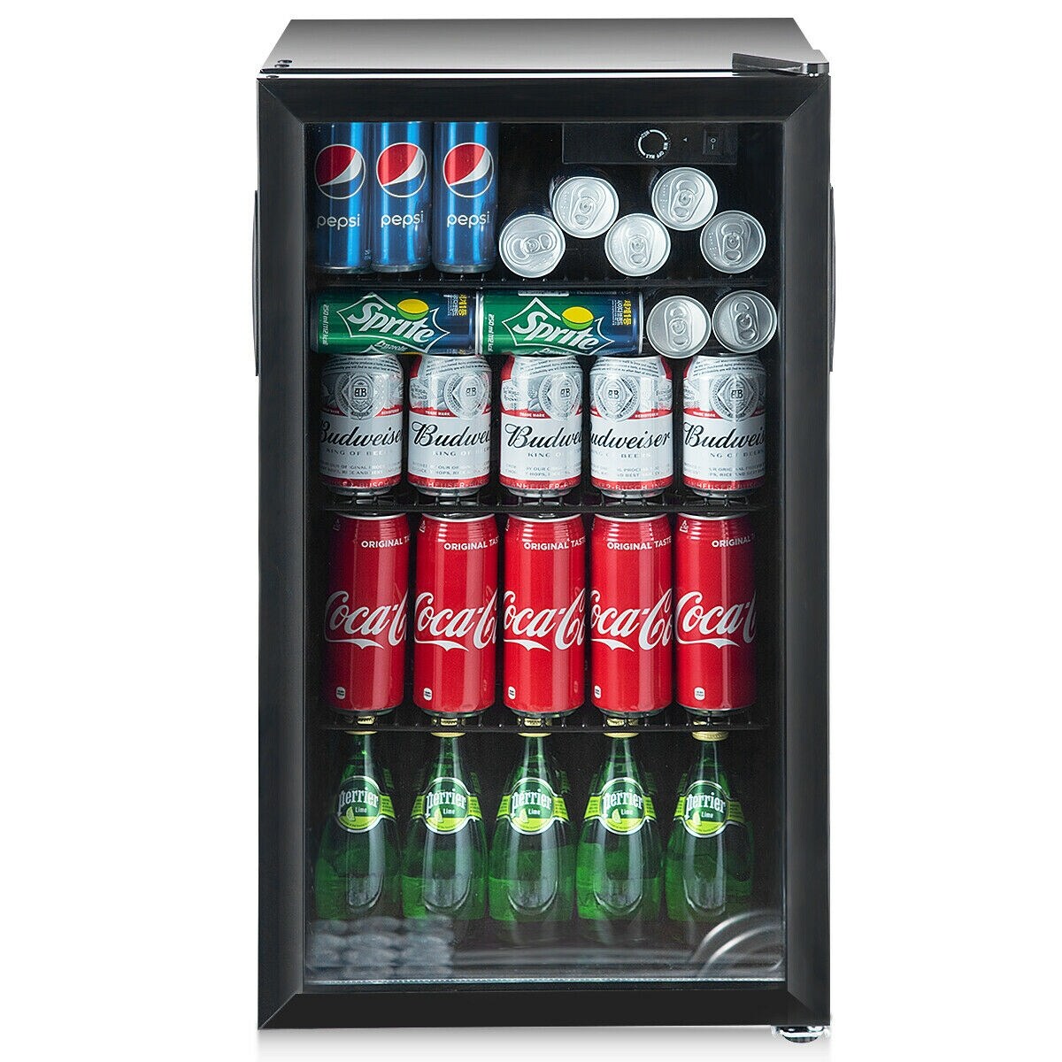 Réfrigérateur à boissons Gymax, capacité de 120 canettes, pour bière, vin, soda et autres boissons, mini modèle.