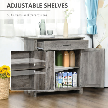 Buffet HOMCOM style porte de grange de ferme, 32 pouces, meuble de rangement, bar à café pour salon ou entrée
