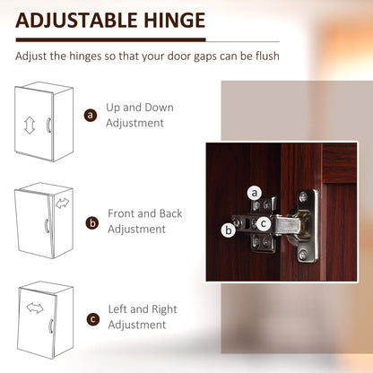 HOMCOM Étagère de rangement pour cuisine, armoire de rangement à 2 portes avec 5 niveaux de rangement et 2 étagères réglables pour salle à manger (63 pouces)