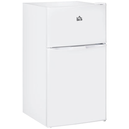 Mini réfrigérateur à double porte avec congélateur HOMCOM, réfrigérateur compact de 3,2 pieds cubes avec étagère réglable et thermostat réglable.