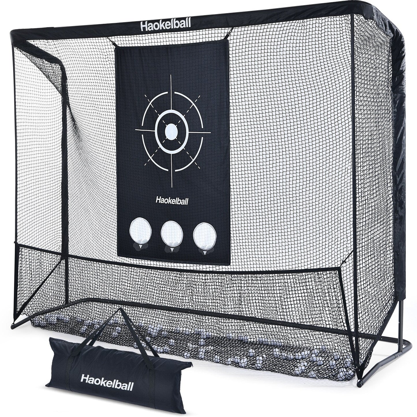 Haokelball Réseau de golf 10x7,5 pieds, filet d'entraînement de golf avec tissu de cible, filet de frappe de golf robuste